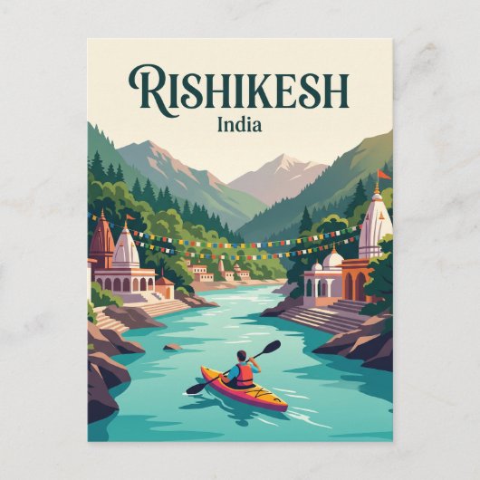 Ganges Fluss Rishikesh Indien Postkarte (Vorderseite)