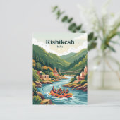 Ganges Fluss Rishikesh, Indien Postkarte (Stehend Vorderseite)