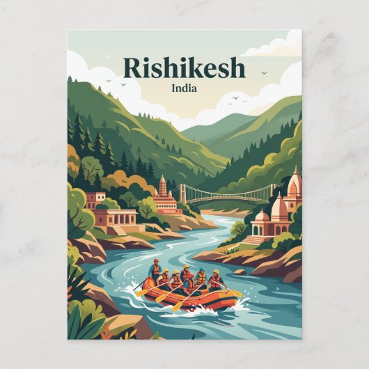 Ganges Fluss Rishikesh, Indien Postkarte (Vorderseite)