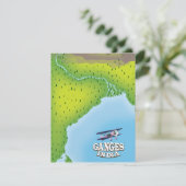 Ganges India kartografisches Reiseplakat (Stehend Vorderseite)