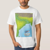 Ganges India kartografisches Reiseplakat T-Shirt (Vorderseite)