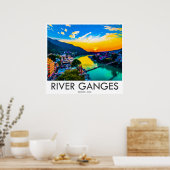Ganges, Rishikesh, Indien Poster (Küche)
