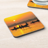 Ganges River, picturesque landscape photo, Getränkeuntersetzer (Linke Seite)