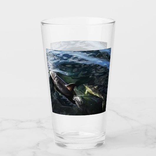 Gängige Dolphin Mum und Baby Glas (Vorderseite)