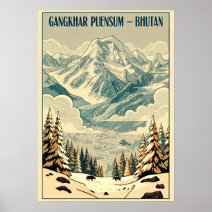 Gangkhar Puensum Bhutan V03 Poster