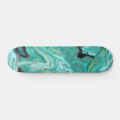 Gangs Back 1 Flüssig Green Abstrakt Skateboard Dec (Horizontal)