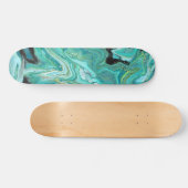 Gangs Back 1 Flüssig Green Abstrakt Skateboard Dec (Horizontal)