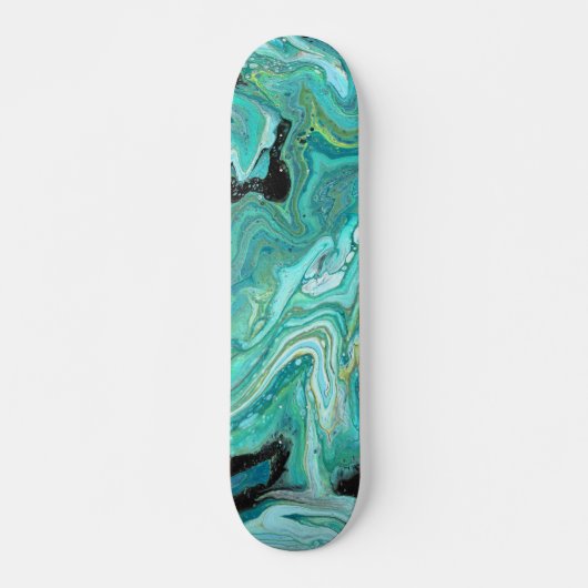 Gangs Back 1 Flüssig Green Abstrakt Skateboard Dec (Vorne)