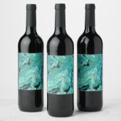 Gangs Back 1 Green Abstrakt Wine Bottle Label Weinetikett (Flaschen)