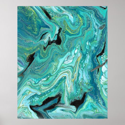 Gangs Back 1 Liquid Green Abstrakt Print Poster (Vorne)