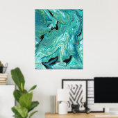 Gangs Back 1 Liquid Green Abstrakt Print Poster (Heimbüro)