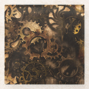 Gangschaltung - Steampunk Zahnräder und Zahnrädche Glasuntersetzer