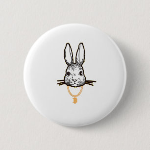 Gangsta Bunny Rabbit Bitcoin TShirt Crypto Coin Mi Button