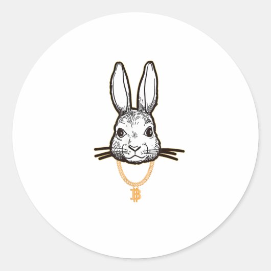 Gangsta Bunny Rabbit Bitcoin TShirt Crypto Coin Mi Runder Aufkleber (Vorderseite)