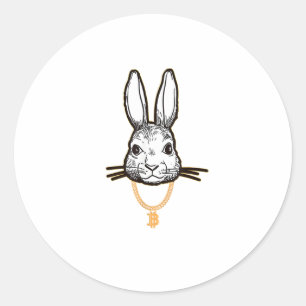 Gangsta Bunny Rabbit Bitcoin TShirt Crypto Coin Mi Runder Aufkleber