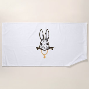 Gangsta Bunny Rabbit Bitcoin TShirt Crypto Coin Mi Strandtuch