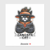 GANGSTA CAT HALLOWEEN AUFKLEBER (Blatt)