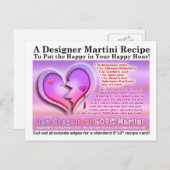 Gangsta der Liebe Valentinstag Martini Rezept Card Postkarte (Vorne/Hinten)