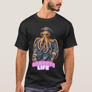 Gangsta Leben Oktopus retro T-Shirt