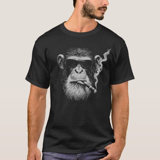 gangsta monkey with black glasses and cigar T-Shirt (Vorderseite)