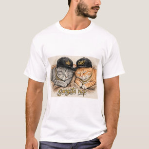Gangsta Nap — Schlafende Rapper Katzen, Goldketten T-Shirt