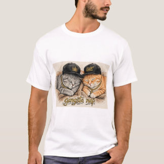 Gangsta Nap — Schlafende Rapper Katzen, Goldketten T-Shirt