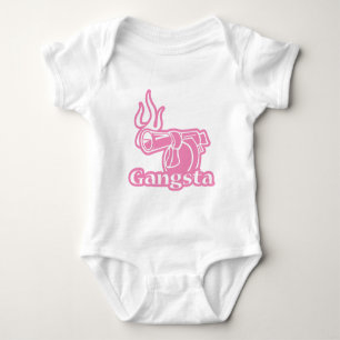 Gangsta - Pink Gangster Waffe Baby Strampler