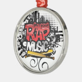 Gangsta Rap-Musik Silbernes Ornament (Links)