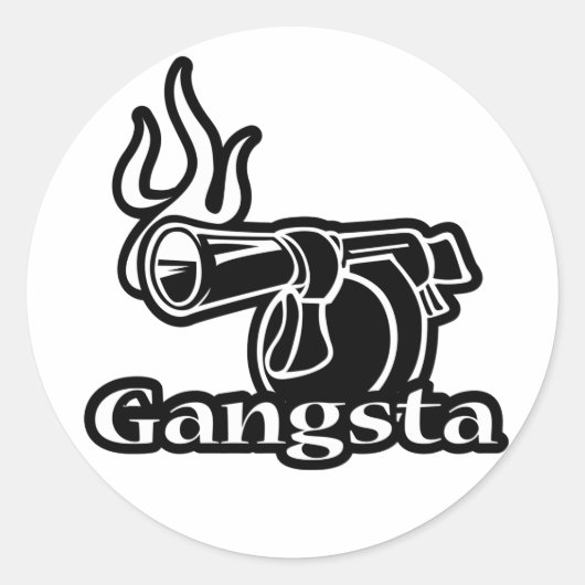 Gangsta Runder Aufkleber (Vorderseite)