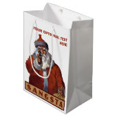 Gangsta Santa Custom Geschenktasche Mittlere Geschenktüte (Vorderseite Schrägansicht)