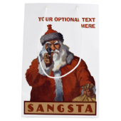 Gangsta Santa Custom Geschenktasche Mittlere Geschenktüte (Rückseite)