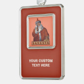 Gangsta Santa Custom-Ornament Rahmen-Ornament Silber (Links)