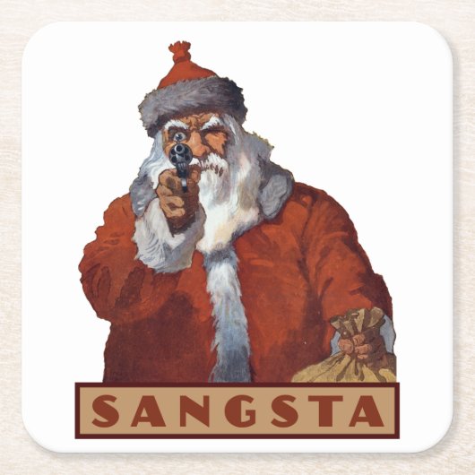 Gangsta Santa Untersetzer (Vorderseite)