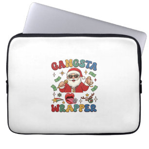 Gangsta-Verpackung Weihnachten Santa Mikrofon Geld Laptopschutzhülle