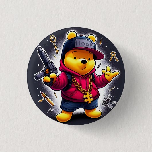 Gangsta Winnie der Pooh 1 Button (Vorderseite)