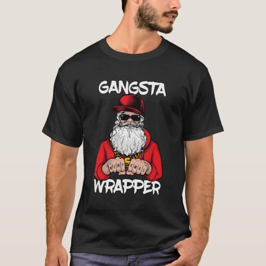 Gangsta Wrapper Christmas Santa T-Shirt (Vorderseite)