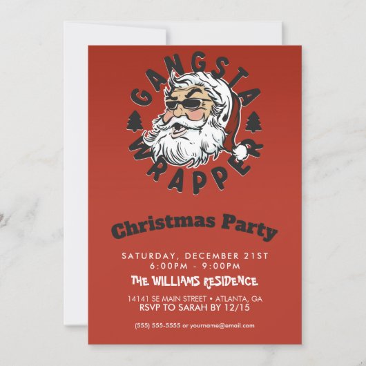 Gangsta Wrapper Einladung (Vorderseite)