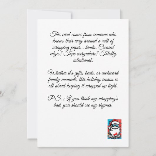 Gangsta Wrapper Einladung (Rückseite)