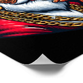 Gangsta Wrapper Funny Cool Santa Gangster Pajama C Poster (Ecke)