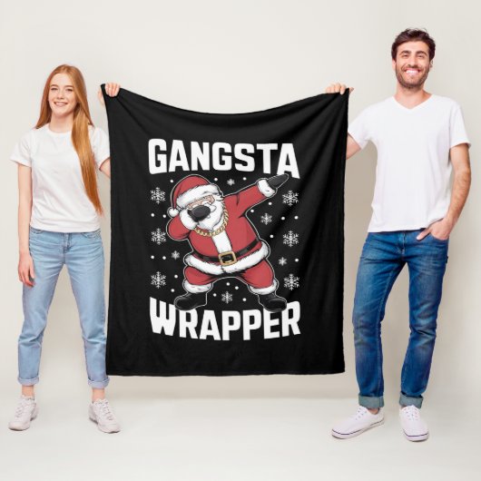 Gangsta Wrapper Funny Dabbing Weihnachten Fleecedecke (Beispiel)