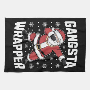 Gangsta Wrapper Funny Dabbing Weihnachten Geschirrtuch