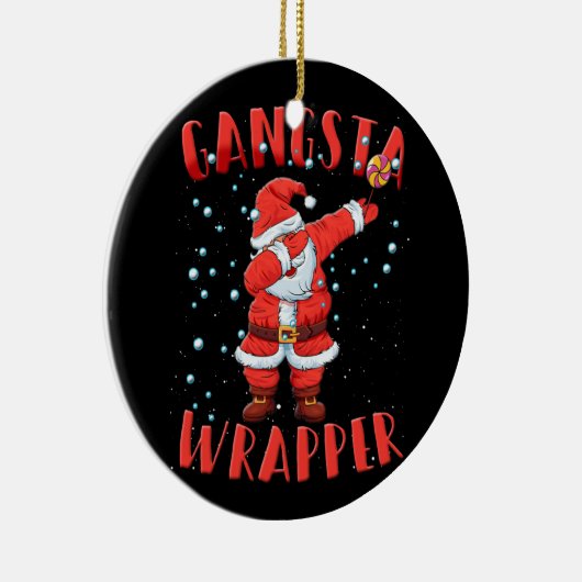 Gangsta Wrapper Funny Dabbing Weihnachten Keramik Ornament (Rechts)
