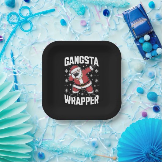 Gangsta Wrapper Funny Dabbing Weihnachten Pappteller (Party)