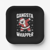 Gangsta Wrapper Funny Dabbing Weihnachten Pappteller (Vorderseite)