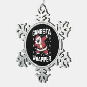 Gangsta Wrapper Funny Dabbing Weihnachten Schneeflocken Zinn-Ornament (Rechts)