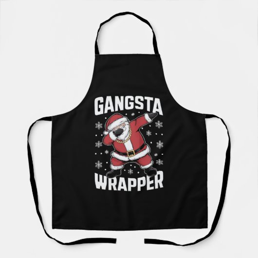 Gangsta Wrapper Funny Dabbing Weihnachten Schürze (Vorderseite)