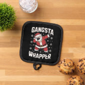 Gangsta Wrapper Funny Dabbing Weihnachten Topflappen (Oben Unten)
