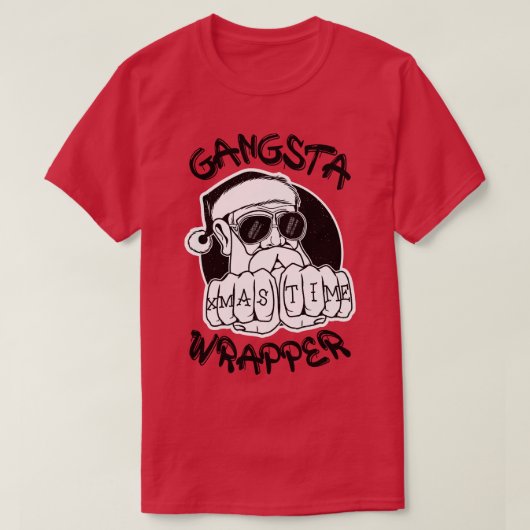 Gangsta Wrapper Funny Santa Claus Gangster (Light T-Shirt (Design vorne)