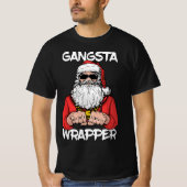 Gangsta Wrapper Funny Weihnachten T-Shirt (Vorderseite)