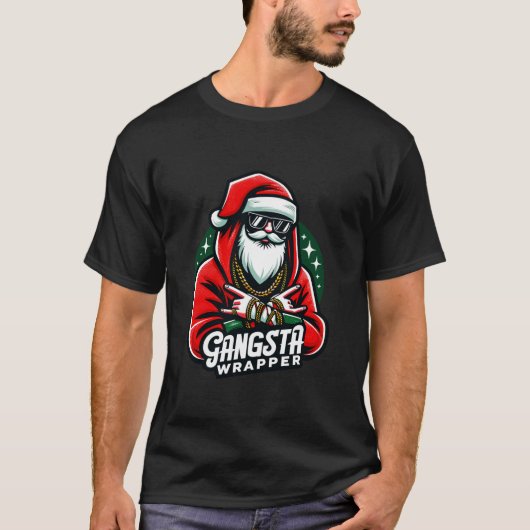 Gangsta Wrapper Funny Weihnachten Weihnachten Weih T-Shirt (Vorderseite)